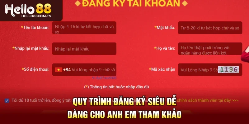Quy trình đăng ký siêu dễ dàng cho anh em tham khảo