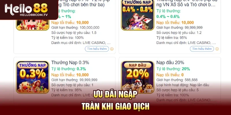 Ưu đãi ngập tràn khi giao dịch